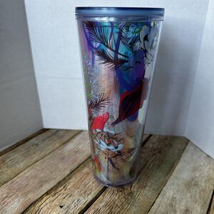 Starbucks Holographic Tumbler With Botanical & Star Print 24 Oz Holiday No Straw